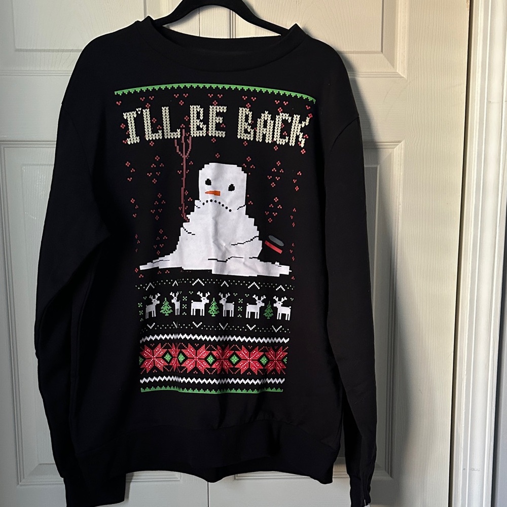 Black Snowman Graphic Sweatshirt XL